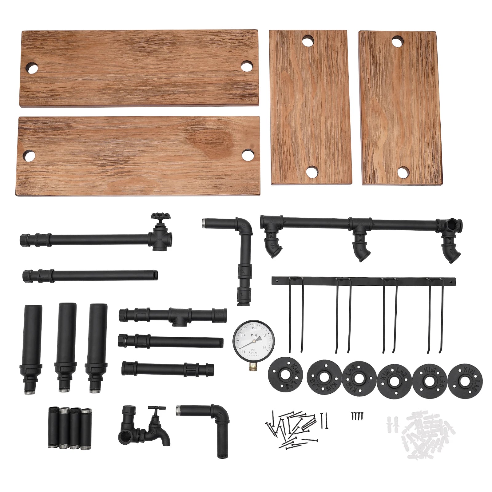 4-Tier Wall Mount Wine Rack – Industrial Style