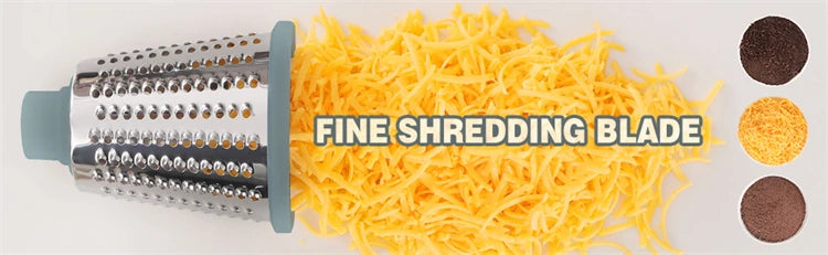 3-in-1 Rotary Cheese Grater & Vegetable Slicer – Manual Grinder & Shredder