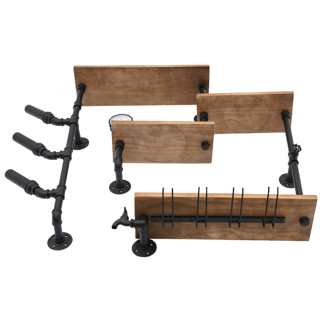 4-Tier Wall Mount Wine Rack – Industrial Style
