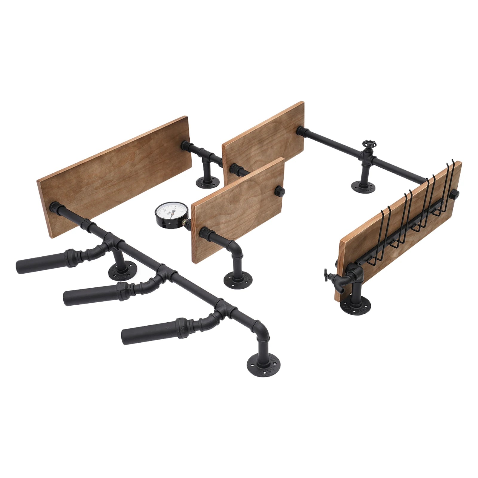 4-Tier Wall Mount Wine Rack – Industrial Style